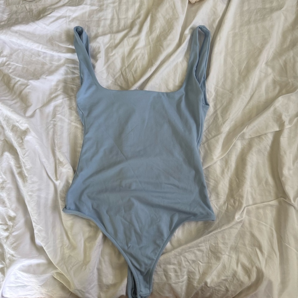 Zara Light Blue Open Back Bosysuit